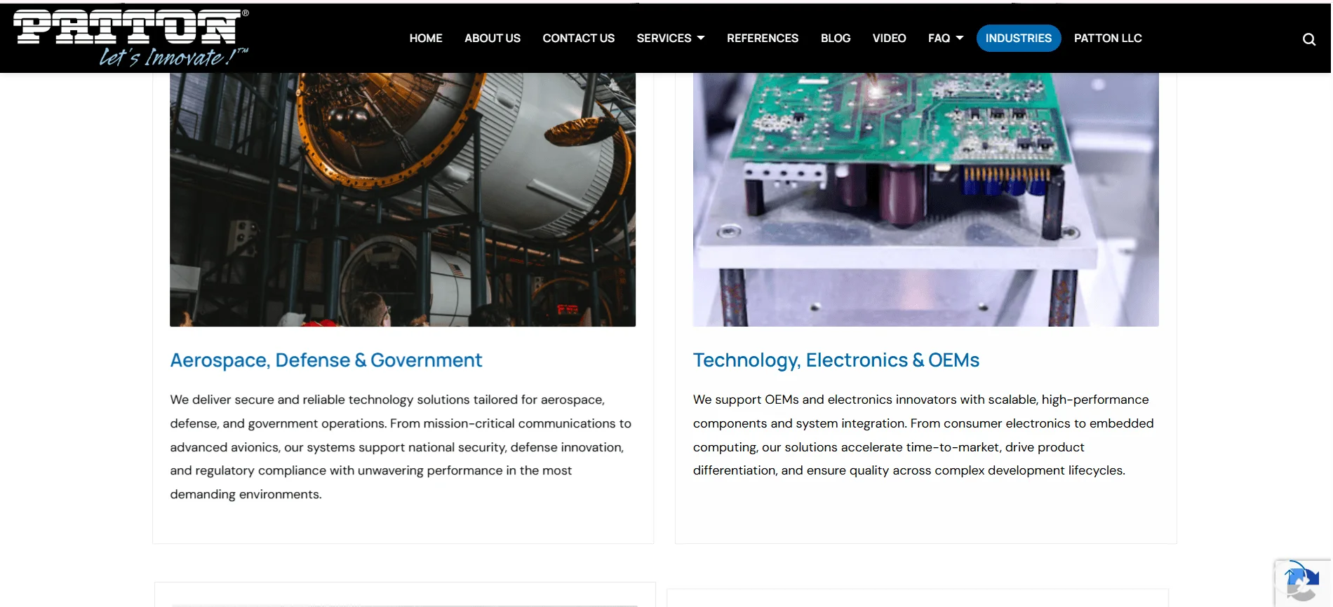 Industry Vertical Navigation for OEM, Defence, and Healthcare Buyers