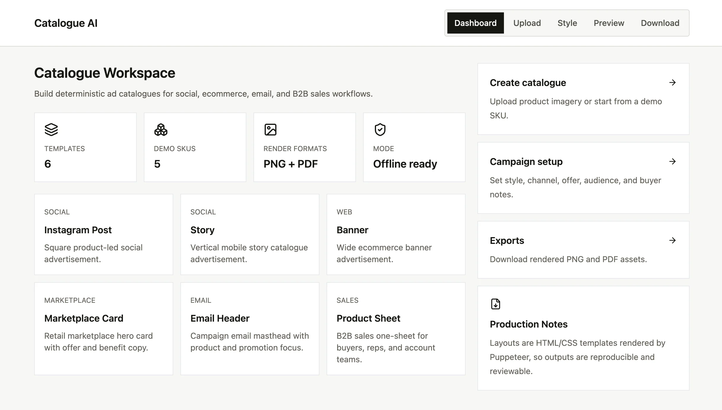 Deterministic HTMLCSS Template Rendering via Puppeteer