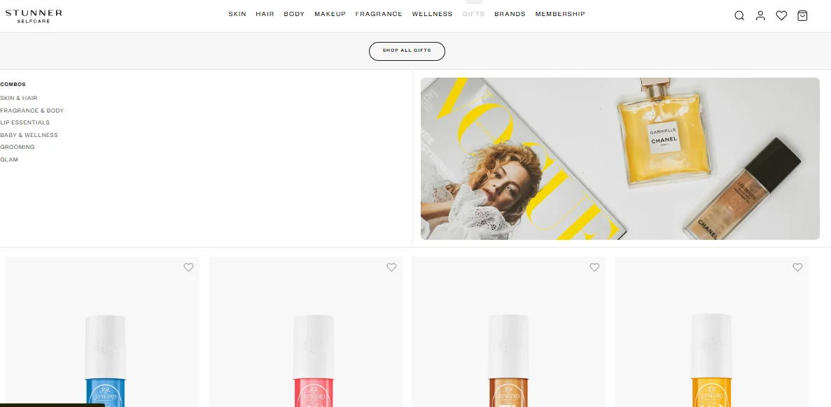 Stunner Selfcare curated homepage collection
