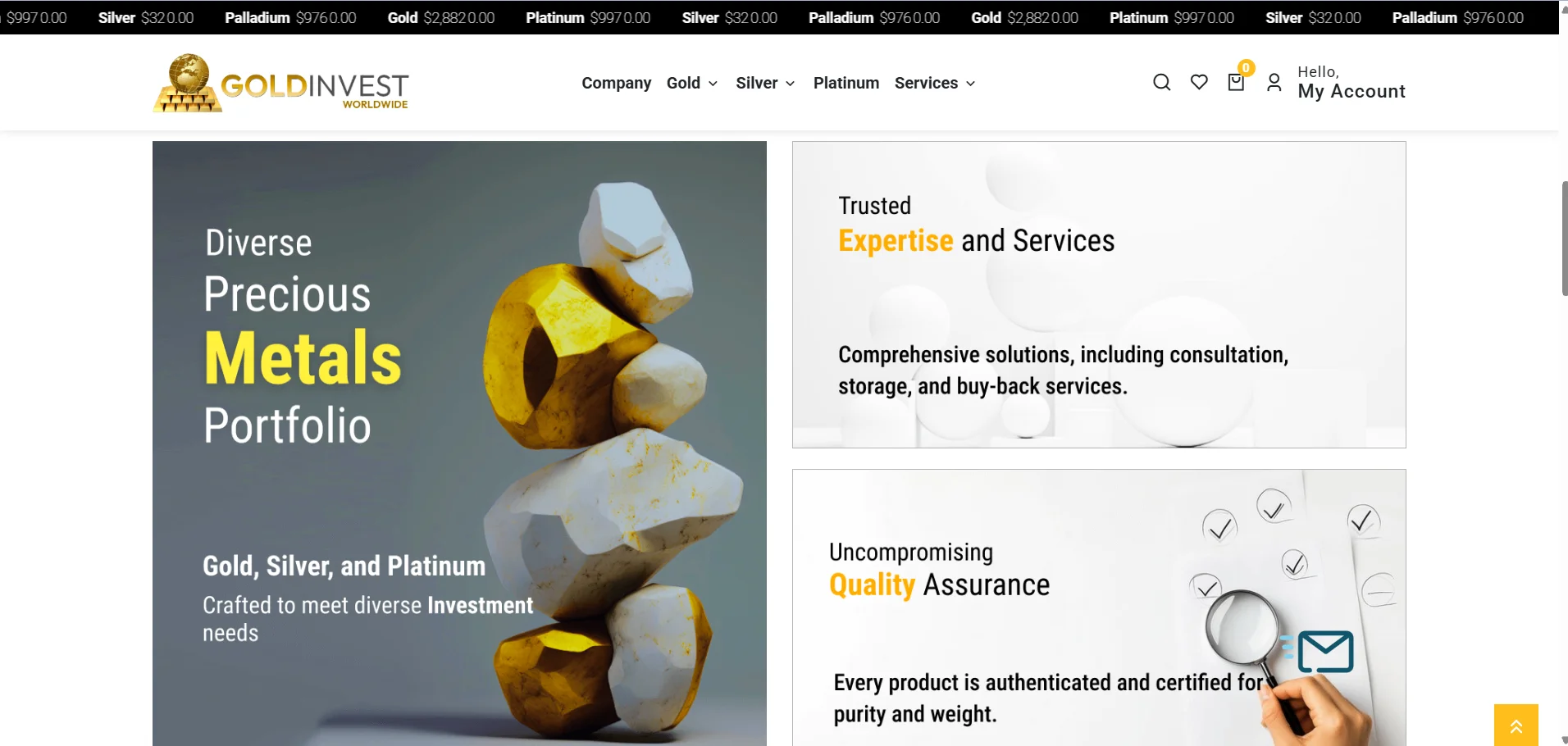 OpenCart shopping cart for reviewing selected silver products