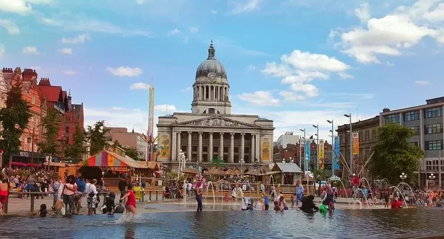 Nottingham city centre and Lace Market representing the local consumer, health and creative economy