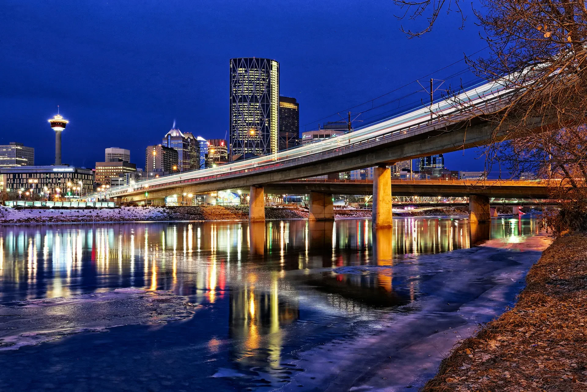 Calgary skyline with Akoode ecommerce development in Calgary