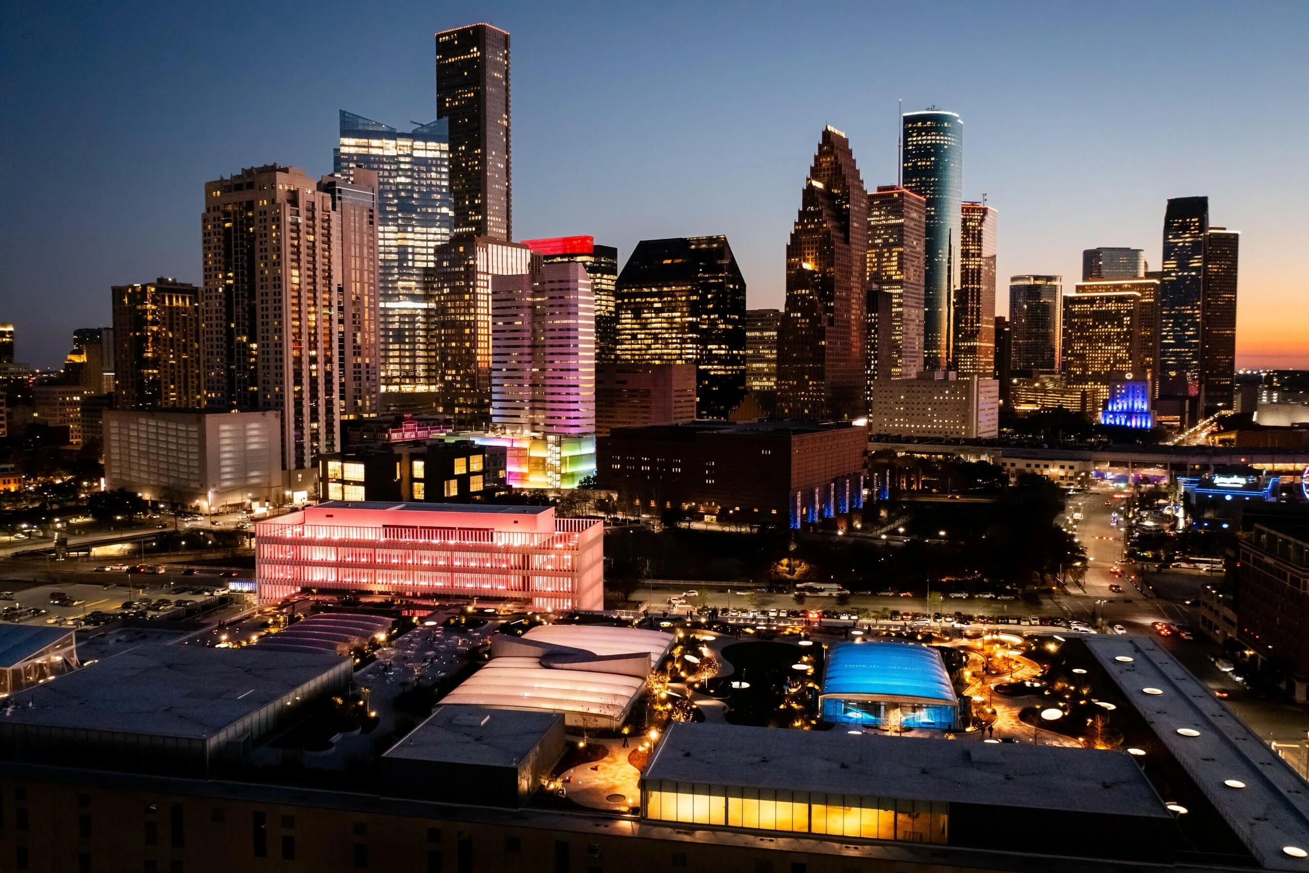 Houston skyline, Akoode AI development in Houston